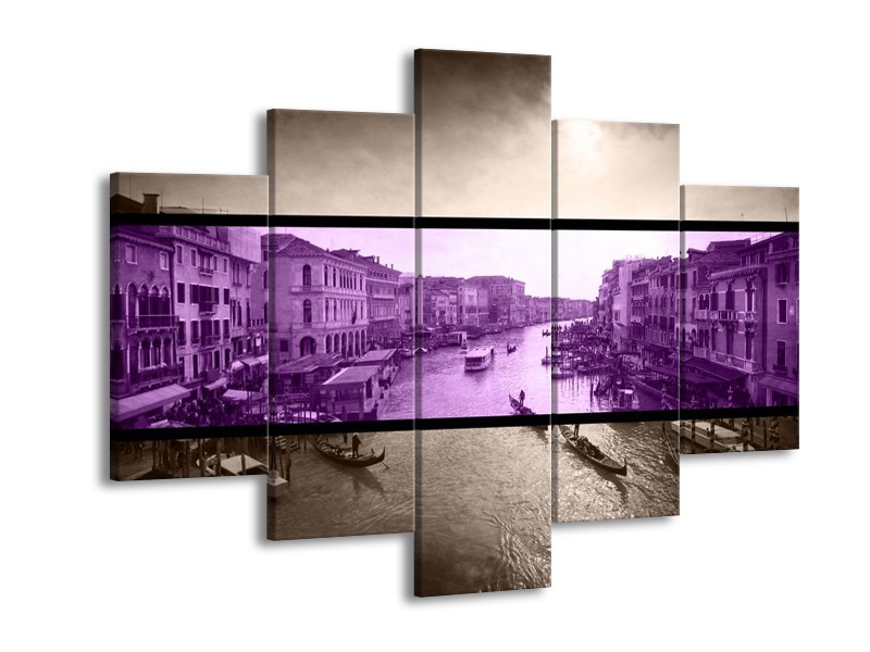 Glas schilderij Venetie | Paars, Grijs | 150x105cm 5Luik