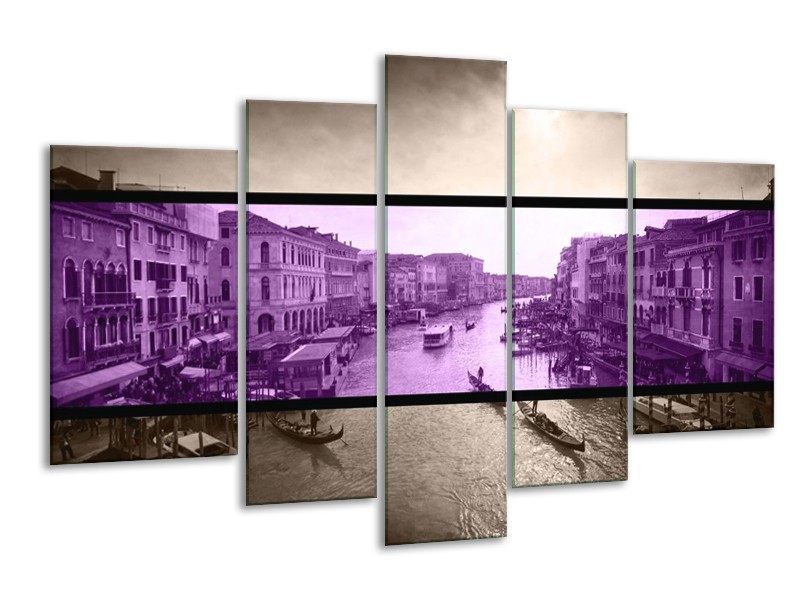 Canvas schilderij Venetie | Paars, Grijs | 170x100cm 5Luik