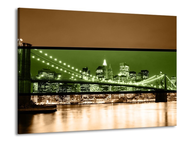 Glas schilderij Brug | Groen, Bruin, Zwart | 100x70cm 1Luik