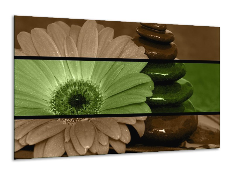 Canvas schilderij Bloem | Groen, Bruin | 120x70cm 1Luik