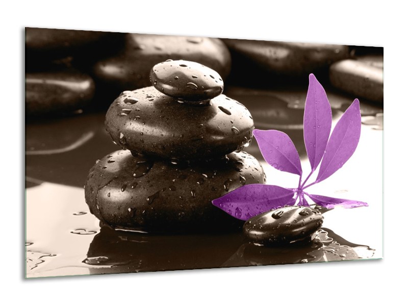 Canvas schilderij Spa | Zwart, Paars, Wit | 120x70cm 1Luik