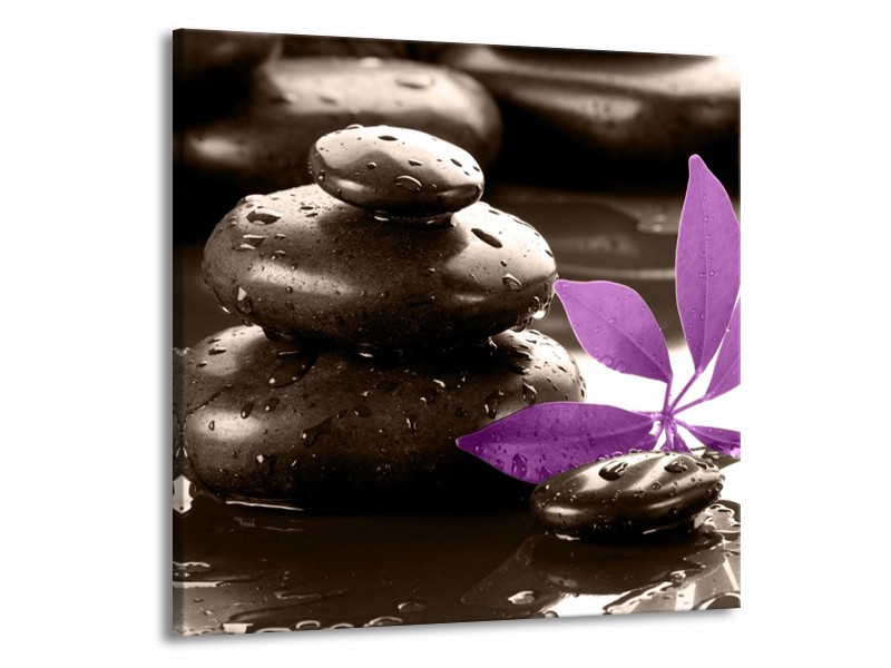 Canvas schilderij Spa | Zwart, Paars, Wit | 70x70cm 1Luik