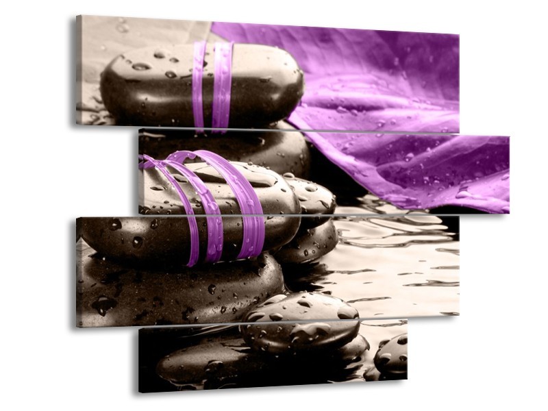 Glas schilderij Spa | Paars, Grijs | 115x85cm 4Luik