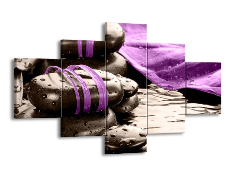 Canvas schilderij Spa | Paars, Grijs | 125x70cm 5Luik