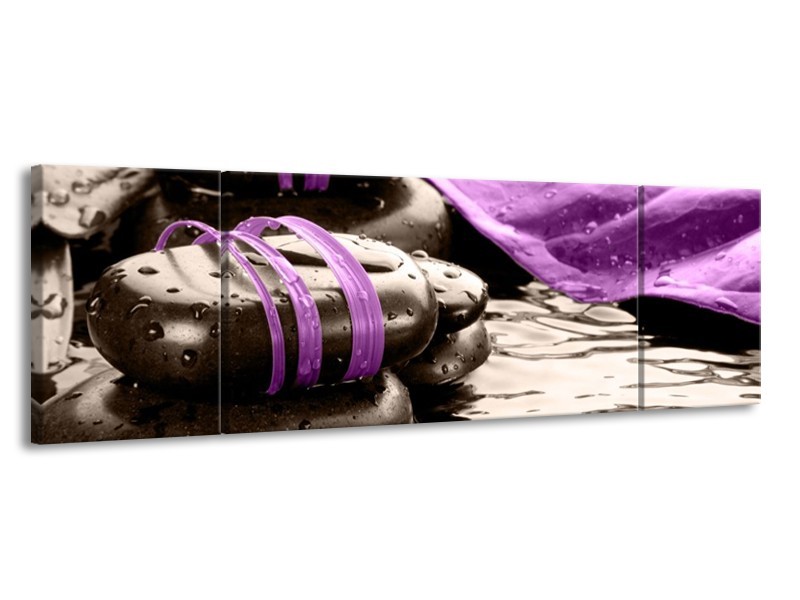 Canvas schilderij Spa | Paars, Grijs | 170x50cm 3Luik