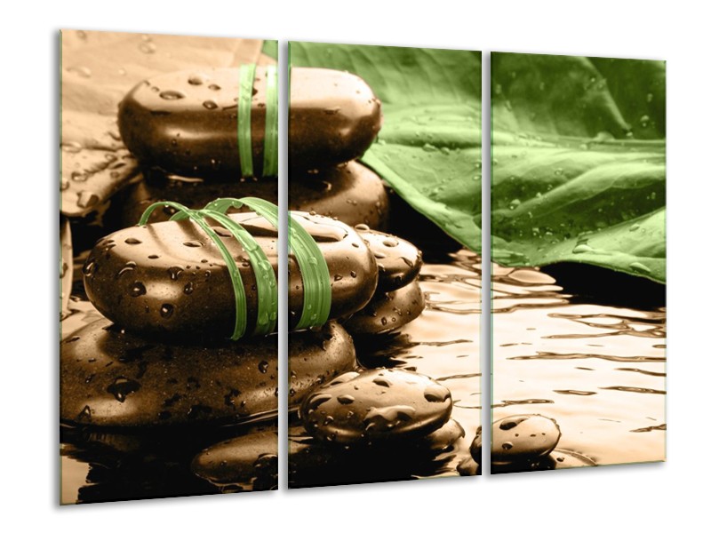 Canvas schilderij Spa | Bruin, Groen | 120x80cm 3Luik