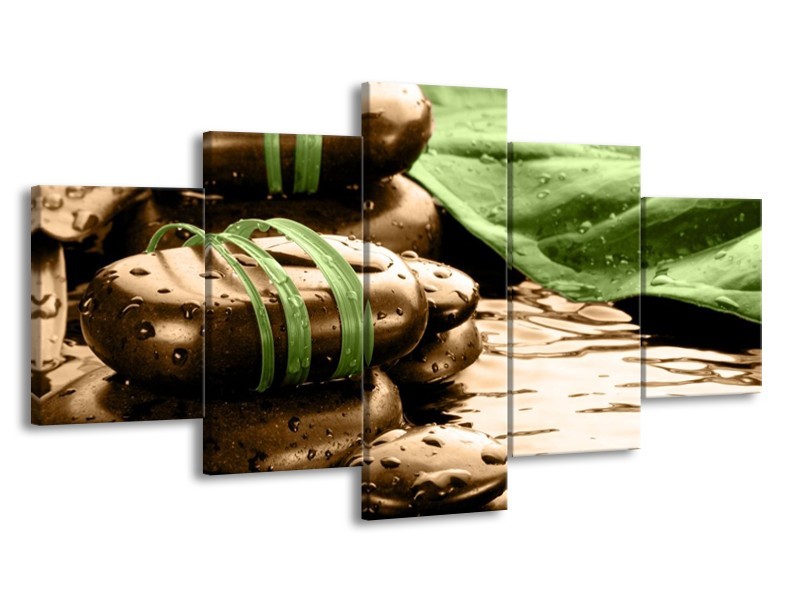 Canvas schilderij Spa | Bruin, Groen | 150x80cm 5Luik