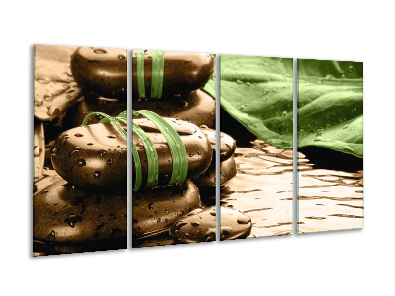 Canvas schilderij Spa | Bruin, Groen | 160x80cm 4Luik