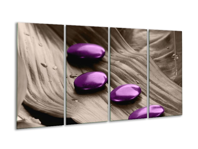 Canvas schilderij Spa | Paars, Grijs | 160x80cm 4Luik