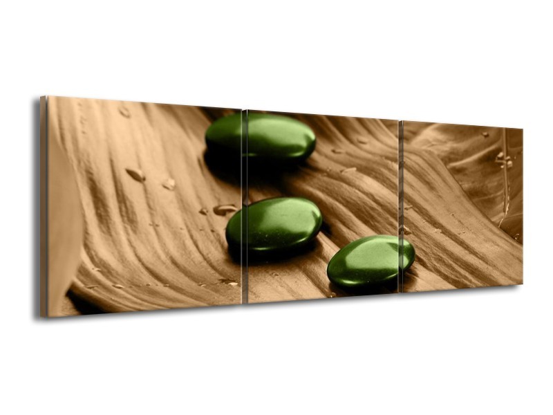 Canvas schilderij Spa | Bruin, Groen | 150x50cm 3Luik