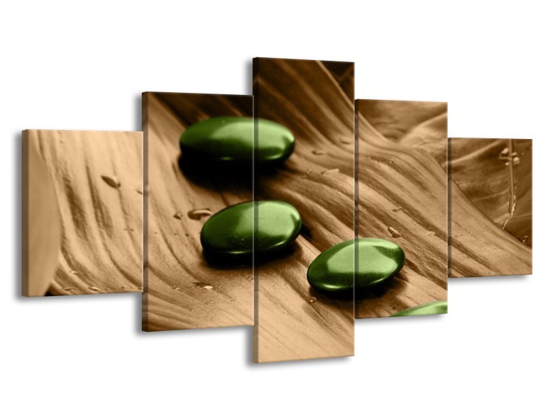 Canvas schilderij Spa | Bruin, Groen | 150x80cm 5Luik