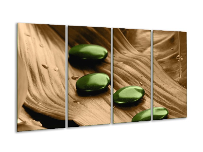 Canvas schilderij Spa | Bruin, Groen | 160x80cm 4Luik