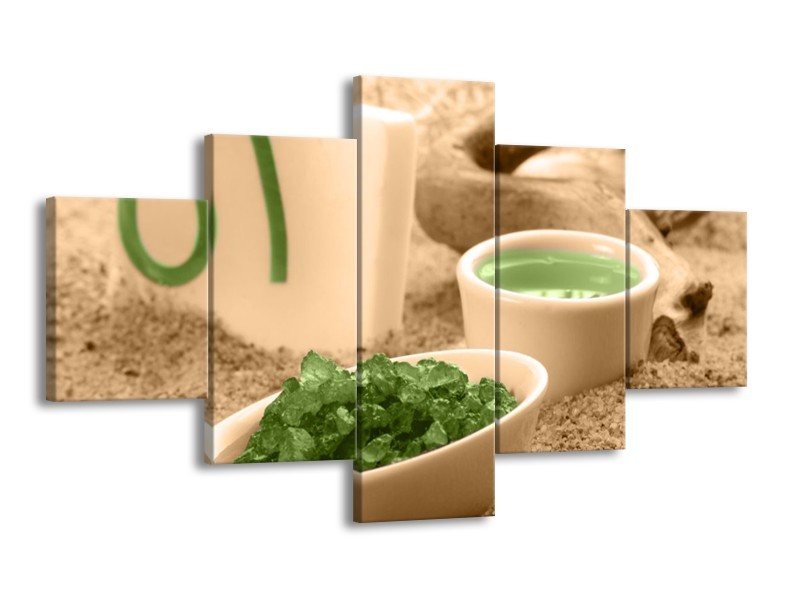 Canvas schilderij Spa | Groen, Bruin | 125x70cm 5Luik