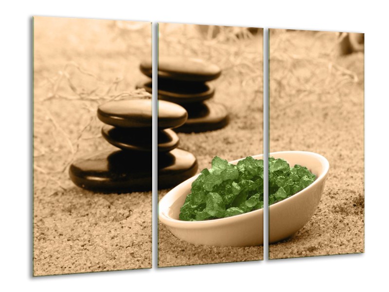 Canvas schilderij Spa | Bruin, Groen | 120x80cm 3Luik