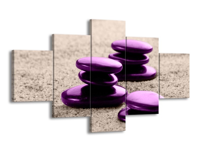 Canvas schilderij Spa | Paars, Grijs | 125x70cm 5Luik