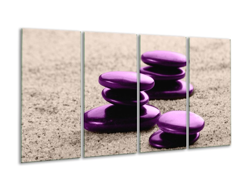 Canvas schilderij Spa | Paars, Grijs | 160x80cm 4Luik