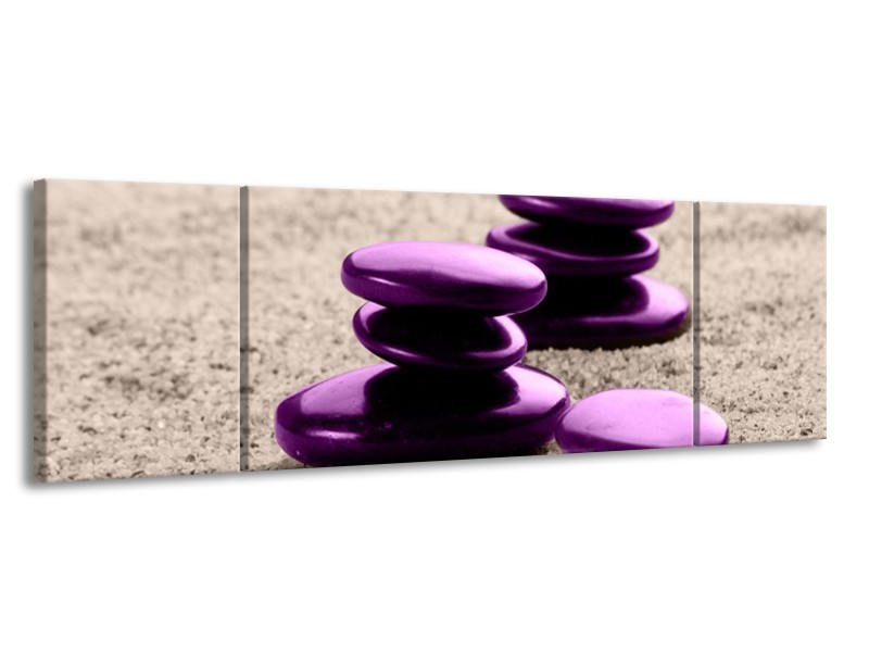 Canvas schilderij Spa | Paars, Grijs | 170x50cm 3Luik