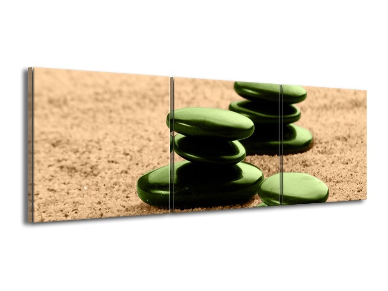 Canvas schilderij Spa | Groen, Bruin | 150x50cm 3Luik