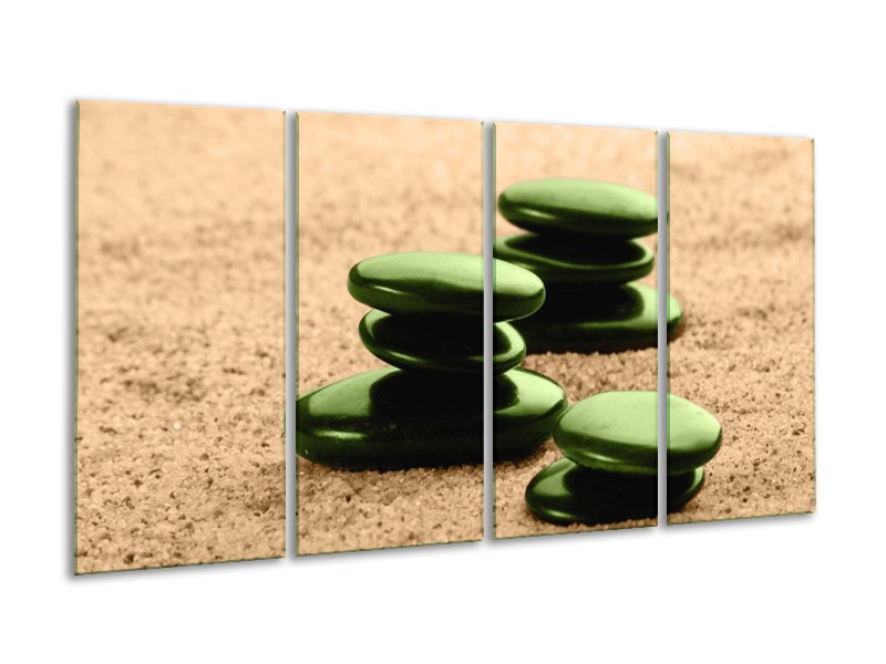 Canvas schilderij Spa | Groen, Bruin | 160x80cm 4Luik