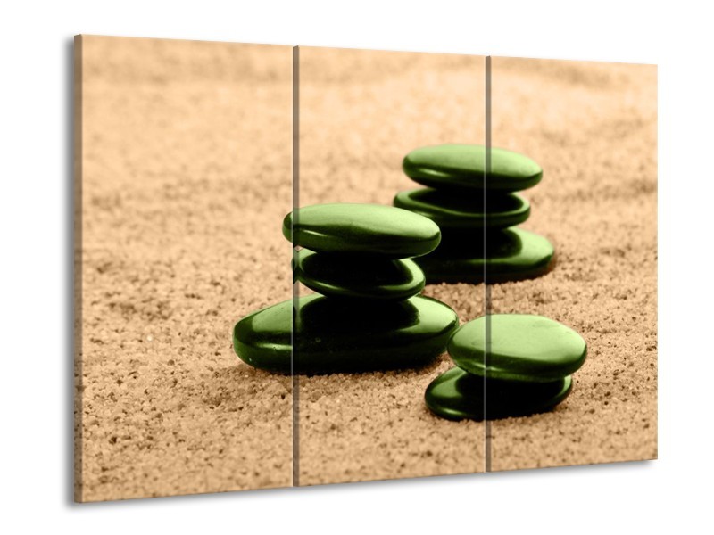 Canvas schilderij Spa | Groen, Bruin | 90x60cm 3Luik