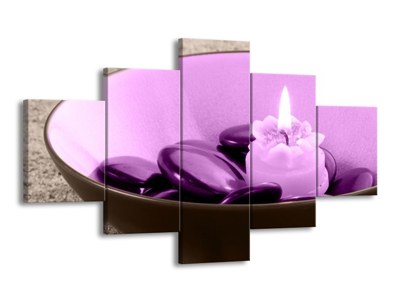Canvas schilderij Spa | Paars, Grijs | 125x70cm 5Luik