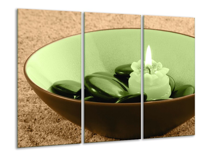 Canvas schilderij Spa | Bruin, Groen | 120x80cm 3Luik