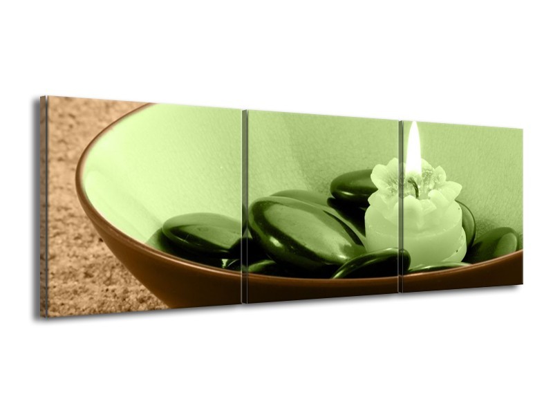 Canvas schilderij Spa | Bruin, Groen | 150x50cm 3Luik