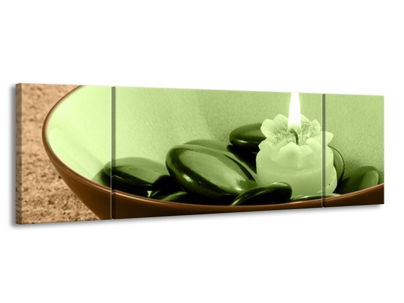Canvas schilderij Spa | Bruin, Groen | 170x50cm 3Luik