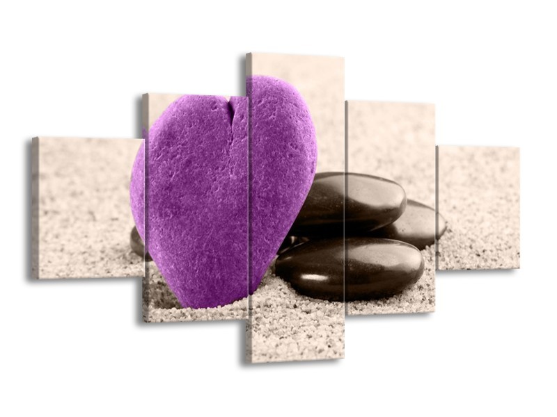 Canvas schilderij Spa | Paars, Grijs | 125x70cm 5Luik