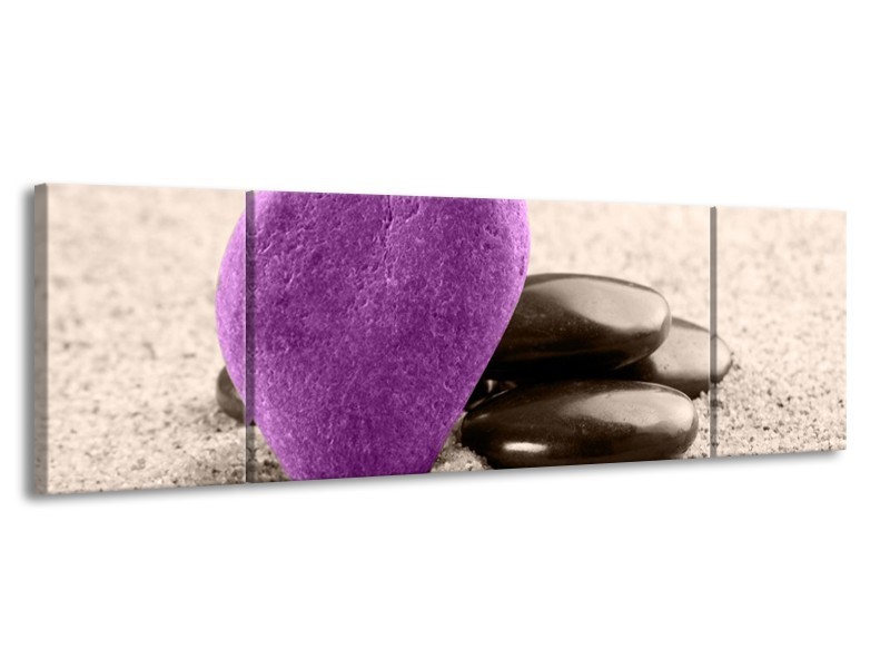 Canvas schilderij Spa | Paars, Grijs | 170x50cm 3Luik