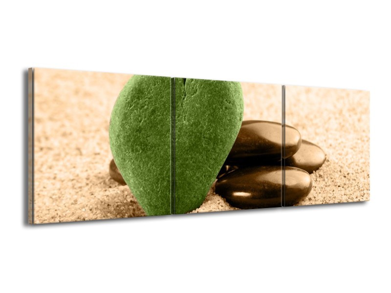 Canvas schilderij Spa | Groen, Bruin | 150x50cm 3Luik