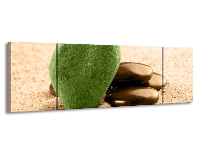 Canvas schilderij Spa | Groen, Bruin | 170x50cm 3Luik