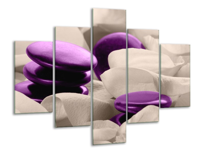 Canvas schilderij Spa | Paars, Grijs | 100x70cm 5Luik