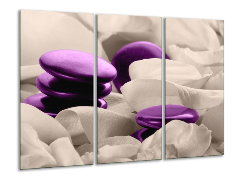 Canvas schilderij Spa | Paars, Grijs | 120x80cm 3Luik