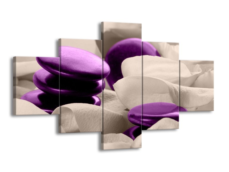 Canvas schilderij Spa | Paars, Grijs | 125x70cm 5Luik