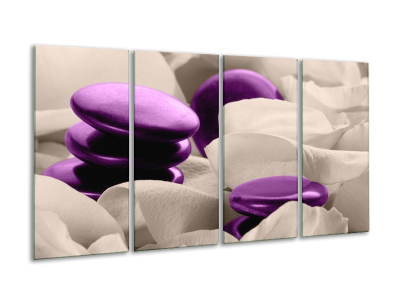 Canvas schilderij Spa | Paars, Grijs | 160x80cm 4Luik