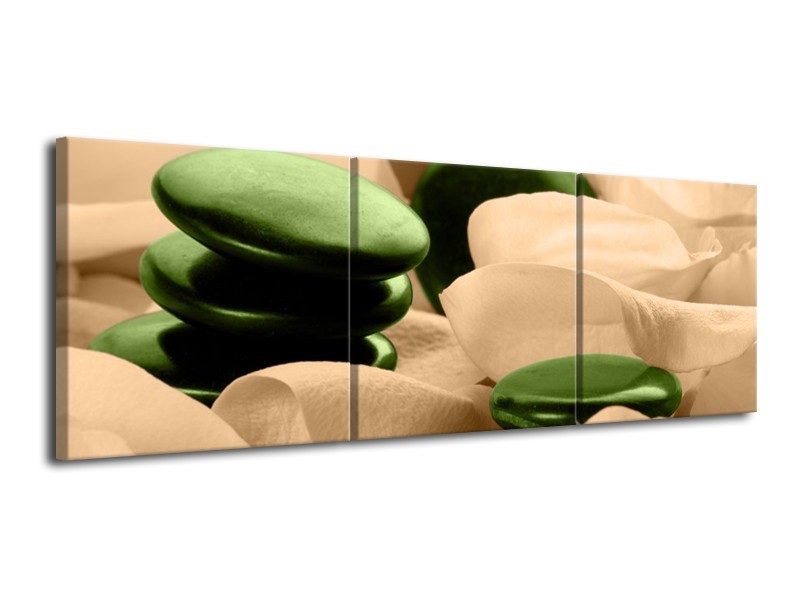 Canvas schilderij Spa | Groen, Bruin | 120x40cm 3Luik