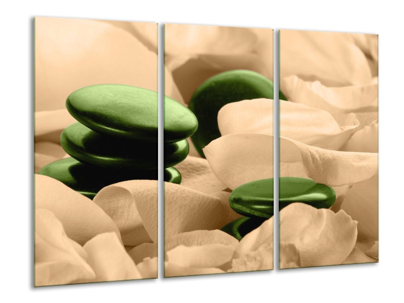 Canvas schilderij Spa | Groen, Bruin | 120x80cm 3Luik