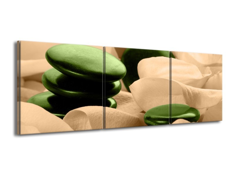 Canvas schilderij Spa | Groen, Bruin | 150x50cm 3Luik
