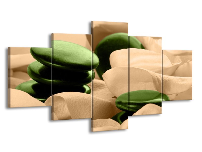 Canvas schilderij Spa | Groen, Bruin | 150x80cm 5Luik