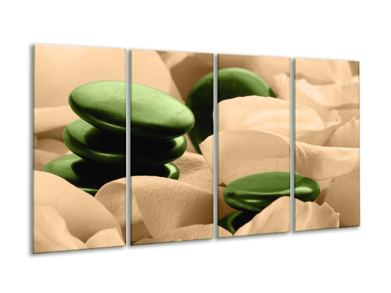 Canvas schilderij Spa | Groen, Bruin | 160x80cm 4Luik