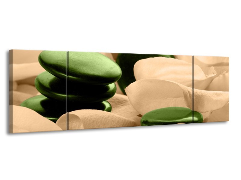 Canvas schilderij Spa | Groen, Bruin | 170x50cm 3Luik