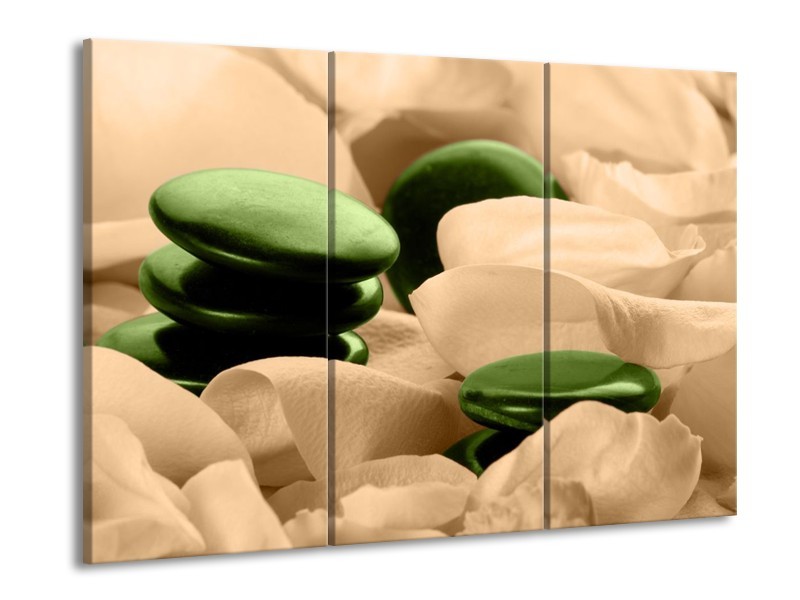 Canvas schilderij Spa | Groen, Bruin | 90x60cm 3Luik