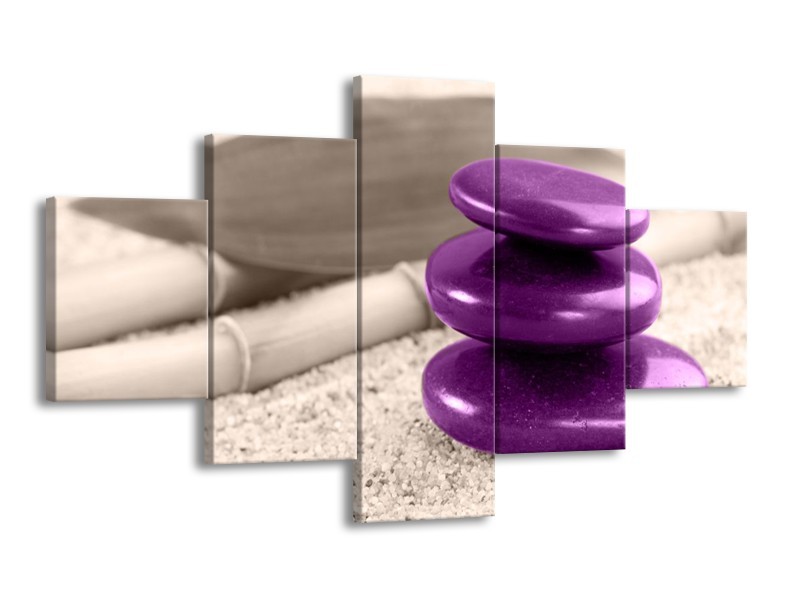 Canvas schilderij Spa | Paars, Grijs | 125x70cm 5Luik