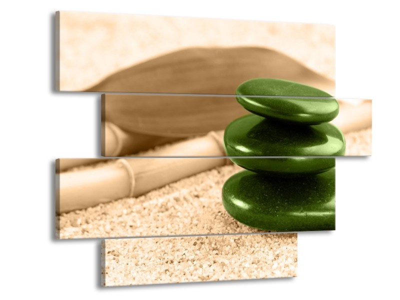 Glas schilderij Spa | Groen, Bruin | 115x85cm 4Luik