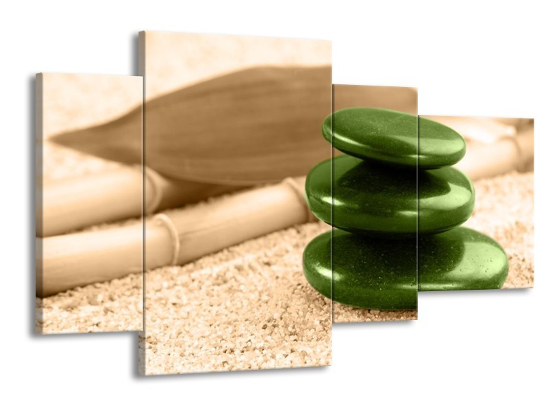 Canvas schilderij Spa | Groen, Bruin | 120x75cm 4Luik