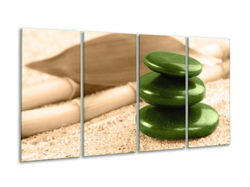 Canvas schilderij Spa | Groen, Bruin | 160x80cm 4Luik