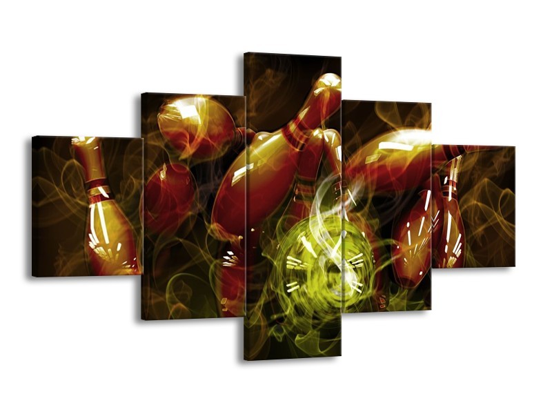 Glas schilderij Spel | Bruin, Groen | 125x70cm 5Luik