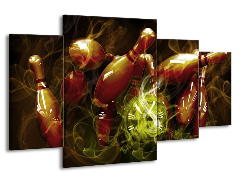 Glas schilderij Spel | Bruin, Groen | 160x90cm 4Luik