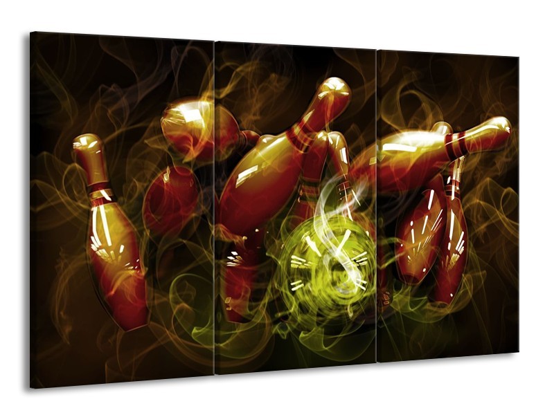Glas schilderij Spel | Bruin, Groen | 165x100cm 3Luik